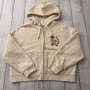 Mollusk California Mushroom Garden Embroidered Full Zip Terry Hoodie Size XS